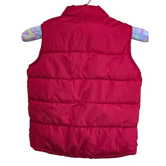 Old Navy Toddler Frost Free Puffer Vest 4T Red Polyester Winter - Picture 3 of 7